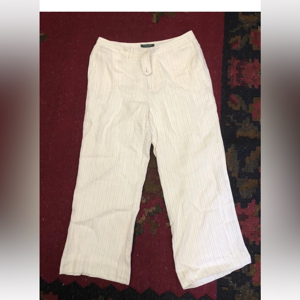 Ralph Lauren Size 12 p 100 percent linen pants lined